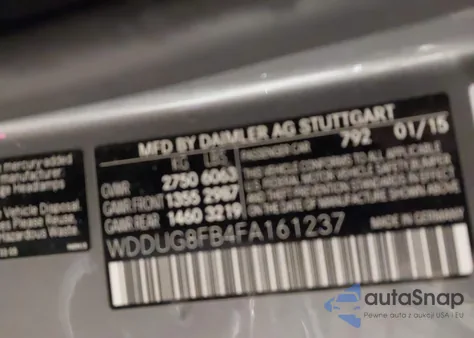 2015 Mercedes-Benz S 550 4Matic z USA, uszkodzony, nr VIN WDDUG8FB4FA161237